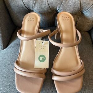 A New Day Women's Beige Heeled Sandals
